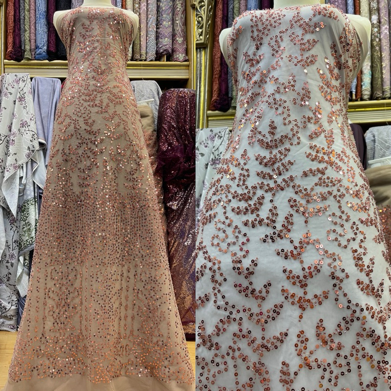 D3v PROMO BESAR.. kain tille sellena payet accesories super mewah/kain brukat kebaya/wedding