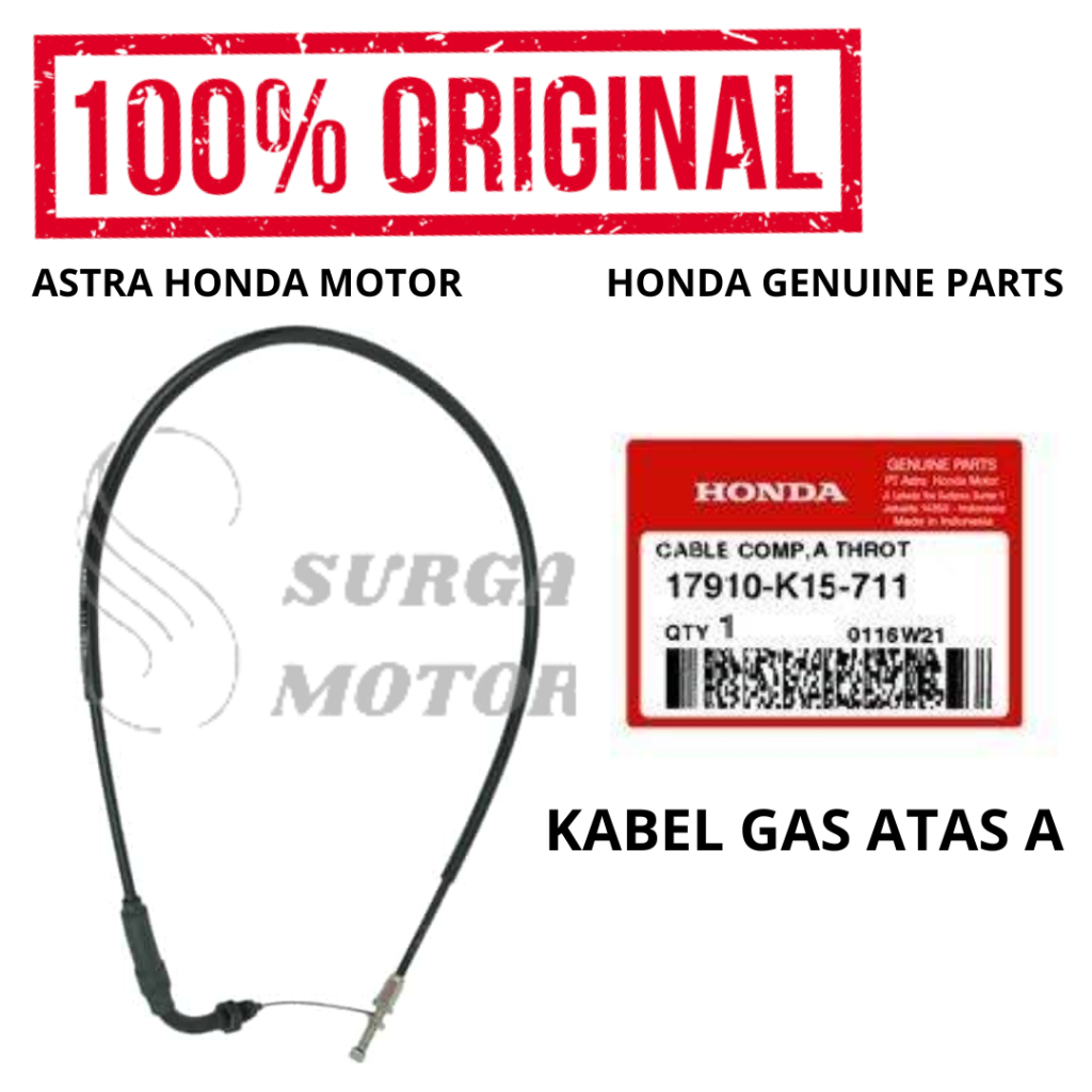 Kabel Gas Atas A CB150R StreetFire K15P LED Original Honda AHM 17910-K15-711 Cable Comp A Throttle T