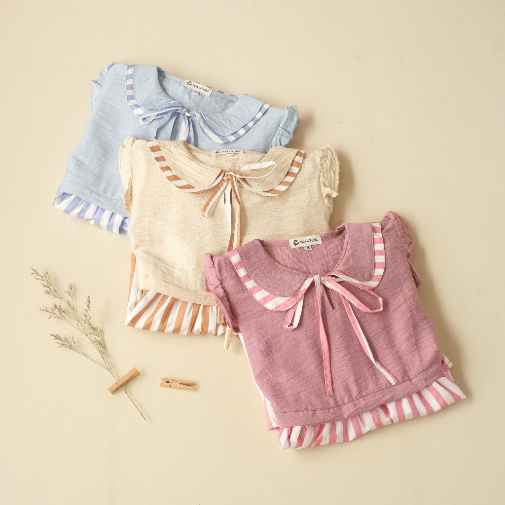 LIMITED Madina Azizah - Gamis anak perempuan 2-12 Tahun Lengan panjang motif Garis-Garis Korean