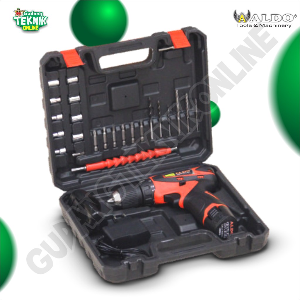 Mesin Bor CORDLESS 10mm CDS-117 ALDO 12V / Bor Drill Tangan BATTERY BATERAI 10 mm Bor Kayu Besi CDS 