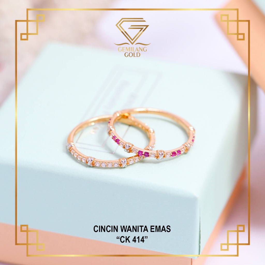 CINCIN SIMPLE WANITA EMAS ASLI KADAR 6K (300) & 8K (375)