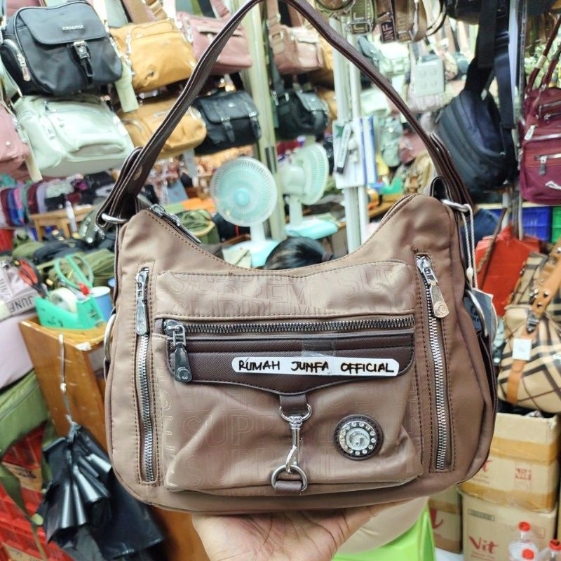 TAS SELEMPANG JUNFA ORIGINAL 8373-358 BAHAN PARASUT WATERPROOF