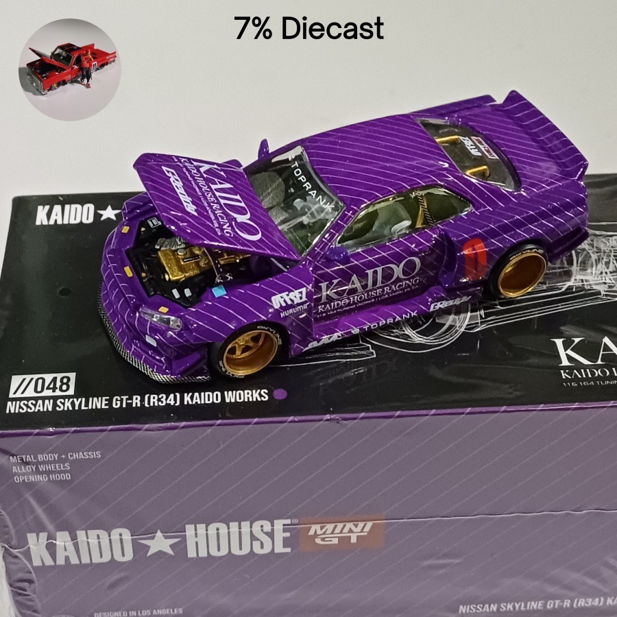 Mini GT x Kaido House CHASE KHMG048 Nissan Skyline R34 Purple Chase