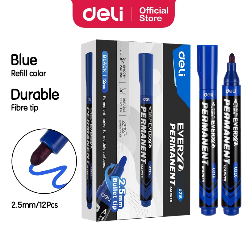 

Deli Spidol Permanent Warna / Permanent Marker 2.5mm EU216