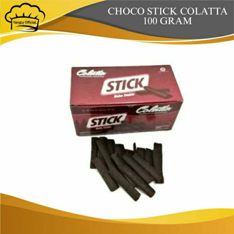 

Choco Stick Colatta 100gr Bake Stable / Coklat stick Tahan Panggang ( Isi 14'Batang )