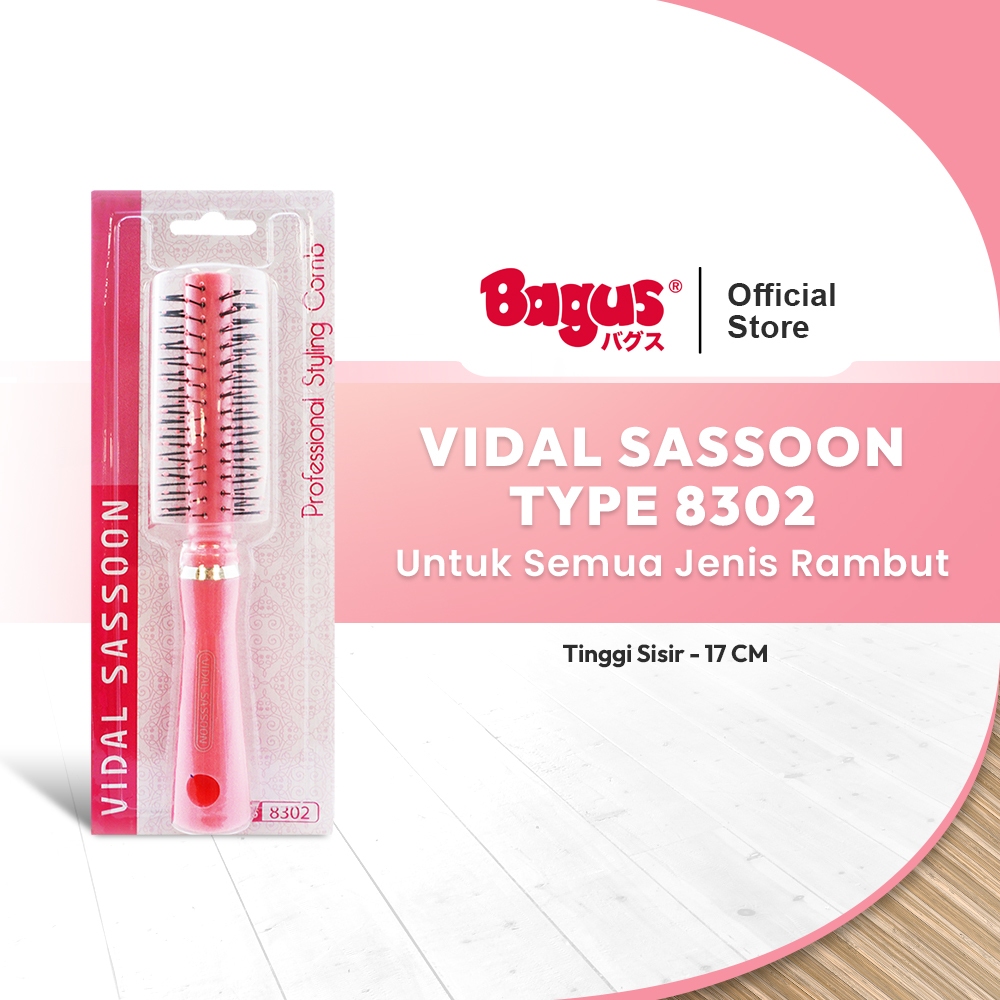 Bagus Vidal Sassoon Sisir Rambut Round Brush VS - 8302 Pink