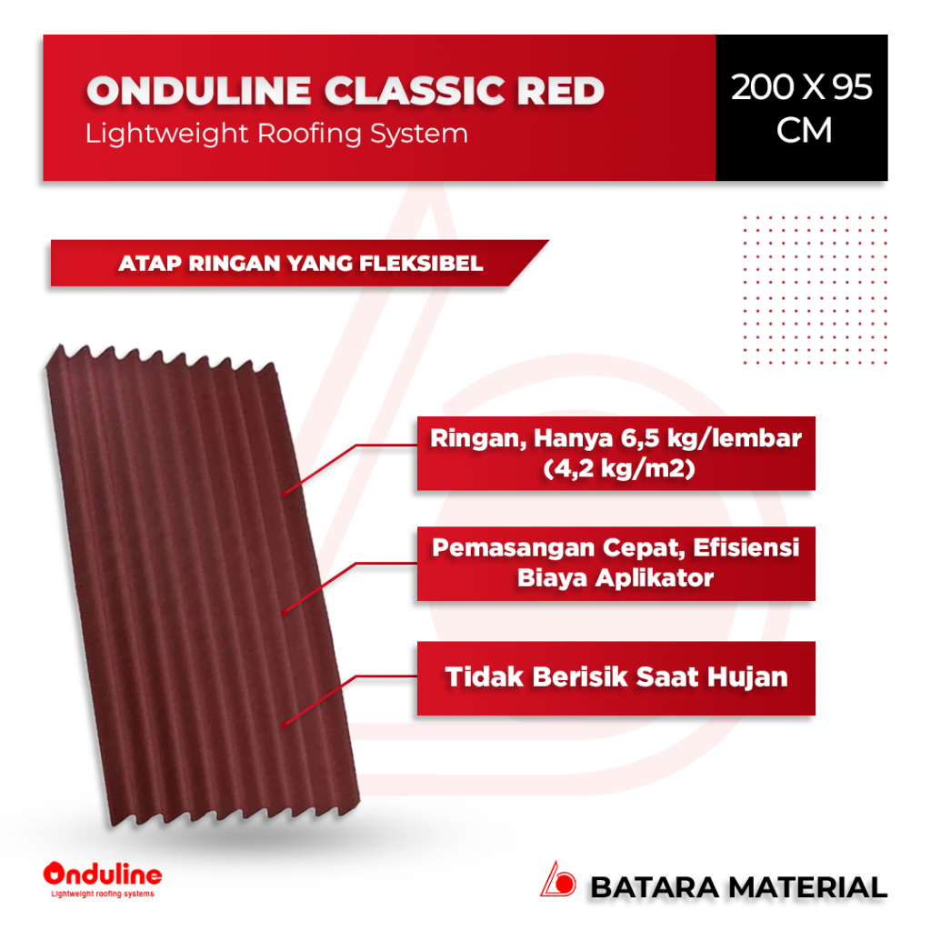 Atap Onduline Original Murah Warna Merah