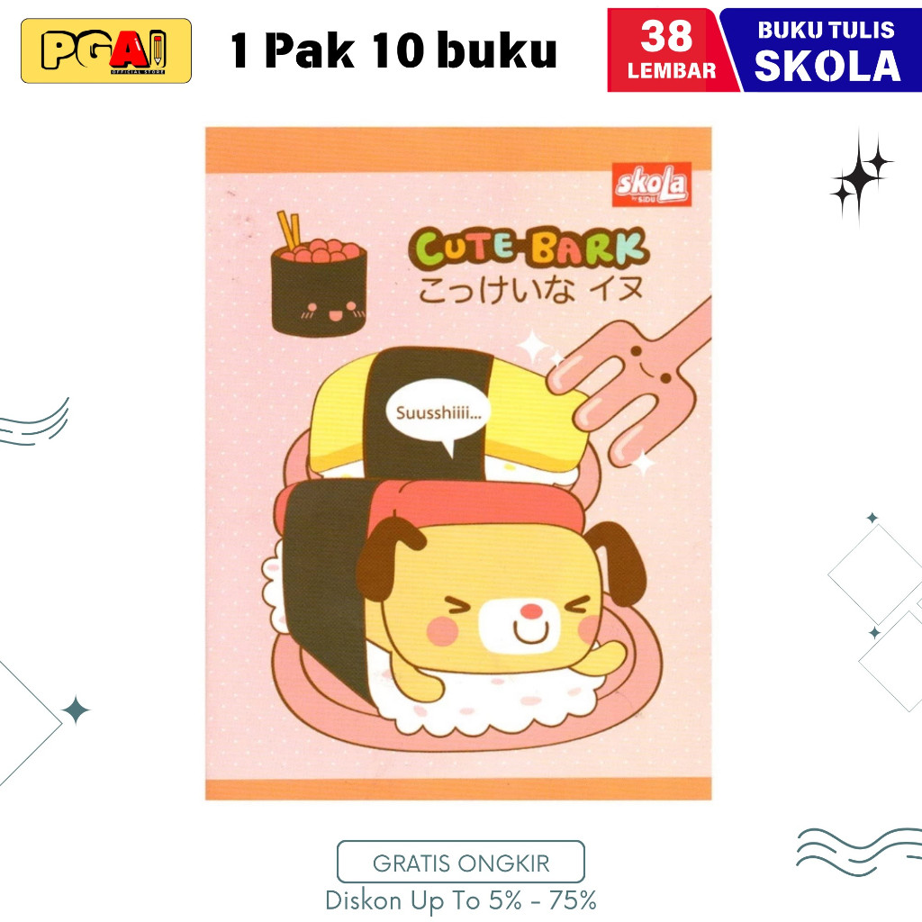 

BUKU TULIS SKOLA 38 LEMBAR 1 PACK ISI 10 PCS ALAT TULIS STATIONERY