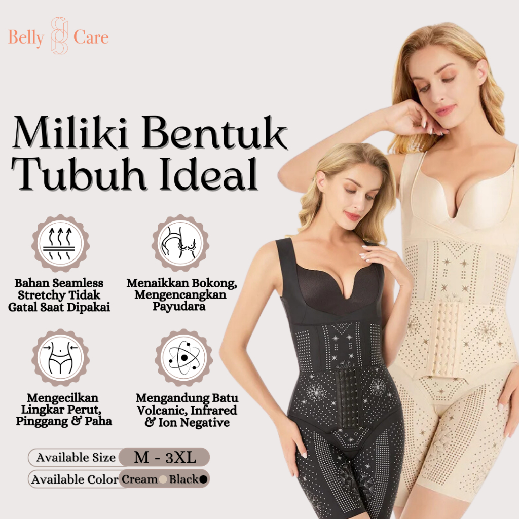 Bellycare Fullbody Volcanic Rock Bodyshaper Korset - Korset Pelangsing Perut Batu Volcanic Ion Negat