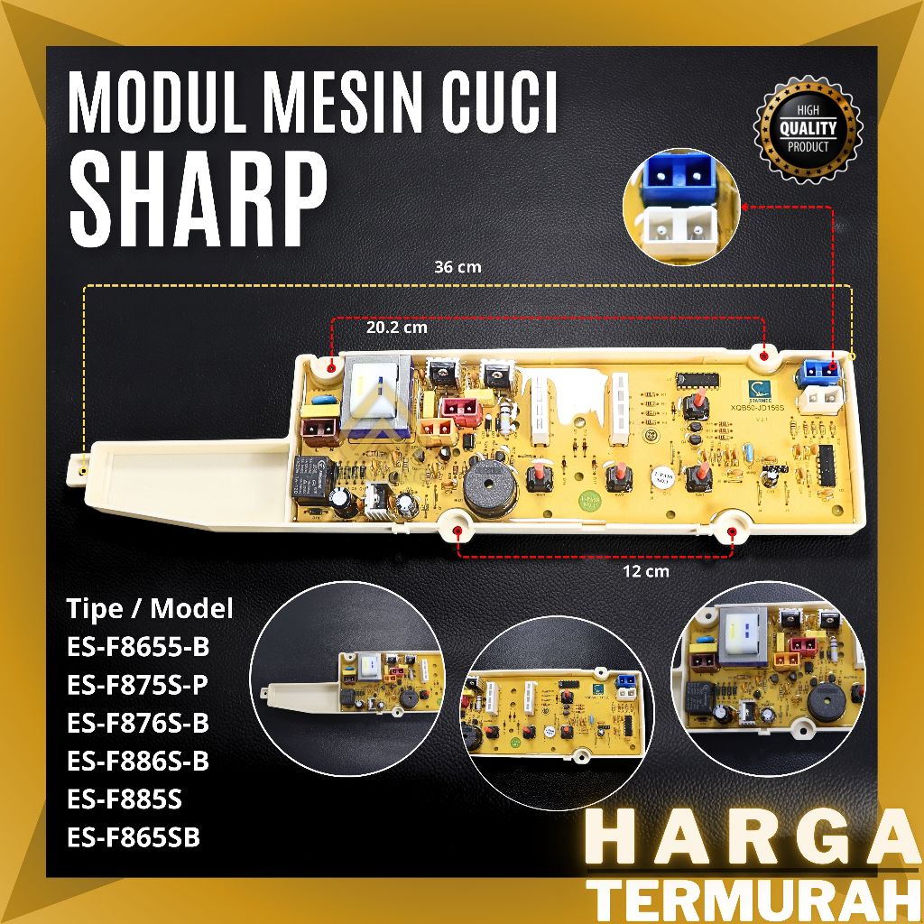 MODUL PCB | MODUL MESIN CUCI | MODUL PCB MESIN CUCI SHARP / ES-F875S-P / ES-F876S-B / ES-F886 / ES-F