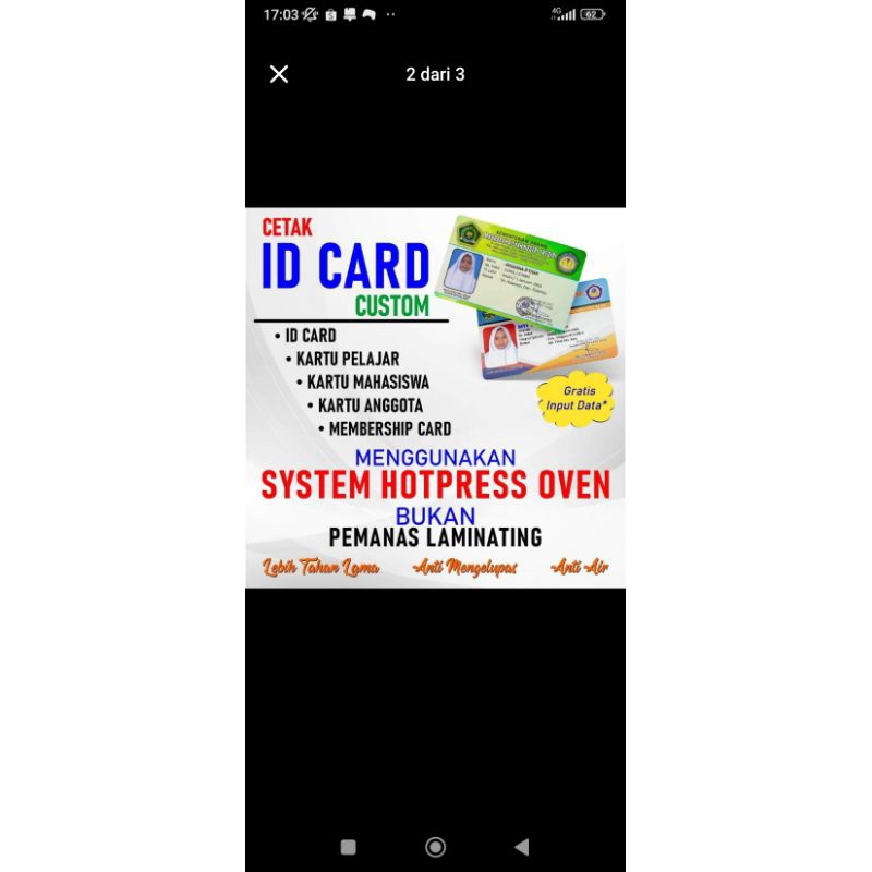 

cetak id card antu pudar