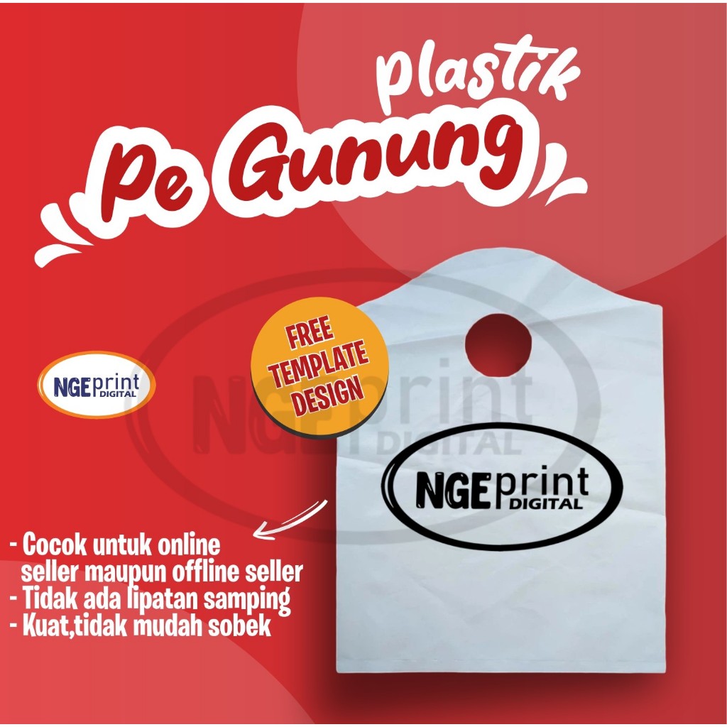 Sablon Plastik PE Gunung 25x38 / Plastik Distro Sablon  Bahan PE Premium
