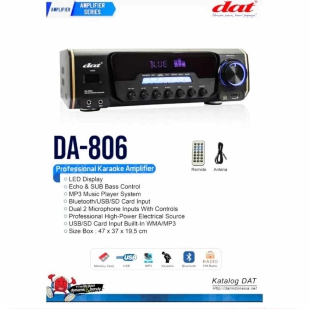AMPLIFIER KARAOKE DAT DA-806 AMPLI KARAOKE DAT DA 806 PROFESSIONAL