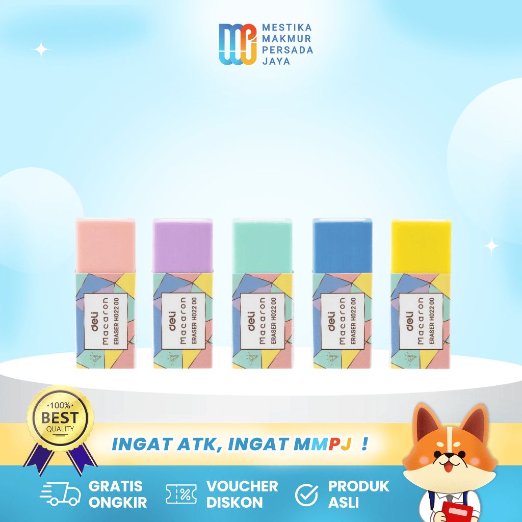 

Deli Penghapus Pensil Karakter Lucu Macaron Bebas Debu Warna Warni Lucu EH02200