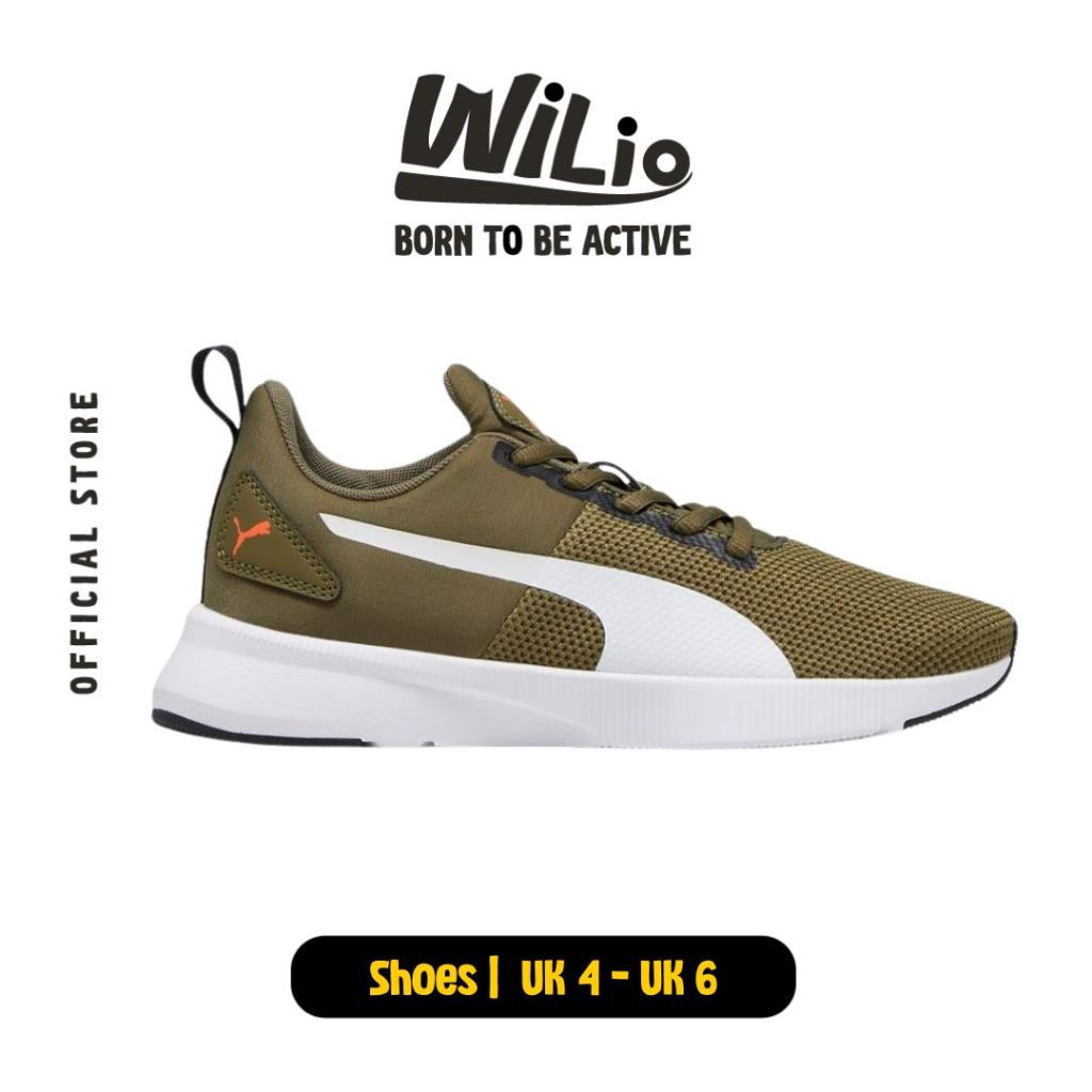 PUMA Flyer Runner Jr Olive Drab-Puma White-Ho 19292842 - Sepatu Anak (Hijau)