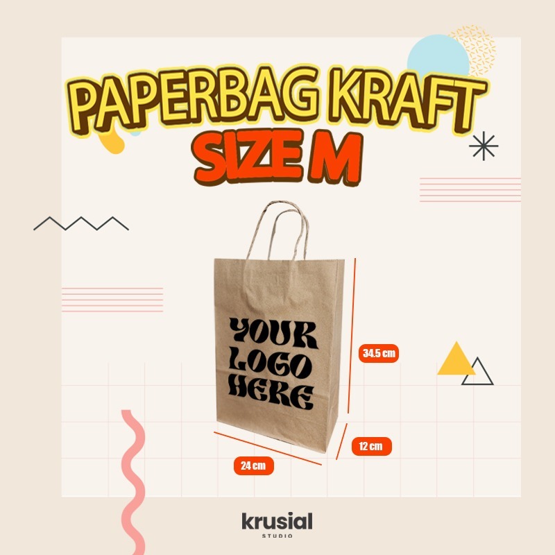 

Custom Sablon Logo Paper Bag Kraft Coklat 125 Gr M (24.5X12X35CM) Nama Perusahaan | Tas Shoping | Tas Kertas Belanja