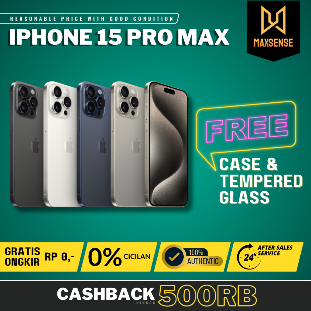 iPhone 15 Pro Max 1TB 512GB 256GB 128GB Second Original Resmi