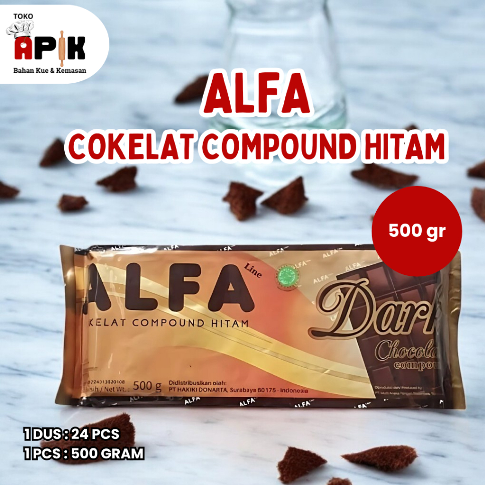 

ALFA COKLAT COMPOUND HITAM 500GR / ALFA GARIS C BLOK DARK 24 X 500GR