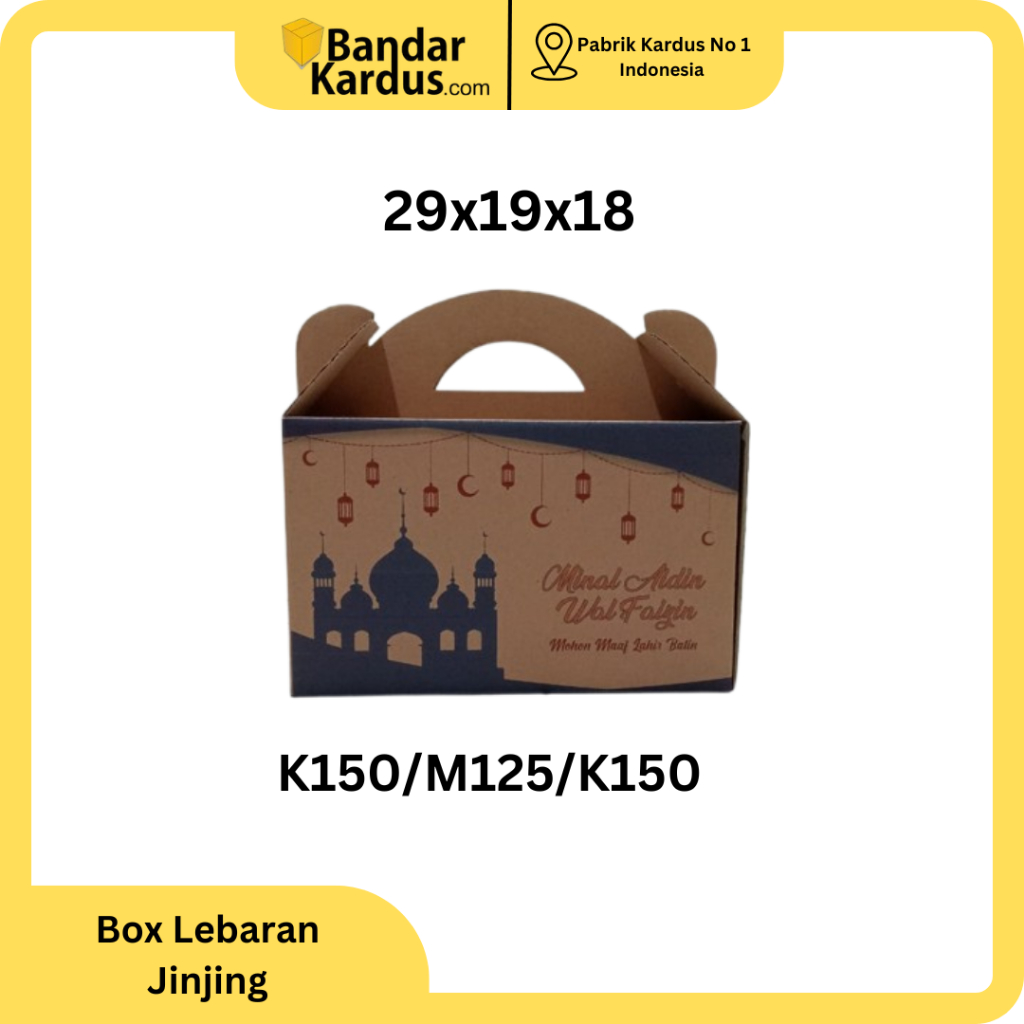 

KARDUS LEBARAN HAMPRES | BOX LEBARAN JINJING | DUS DIE CUT UKURAN 29X19X18 ( ISI 10PCS ) DUS BOX MURAH