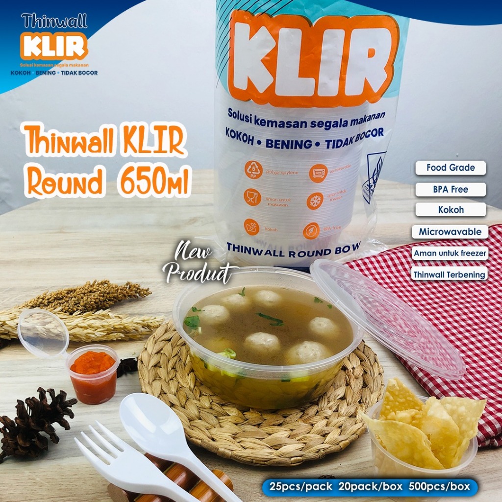 Thinwall 650 ml Round / Kotak Makan Plastik 650 ml Bulat / Food Container 650 ml Round
