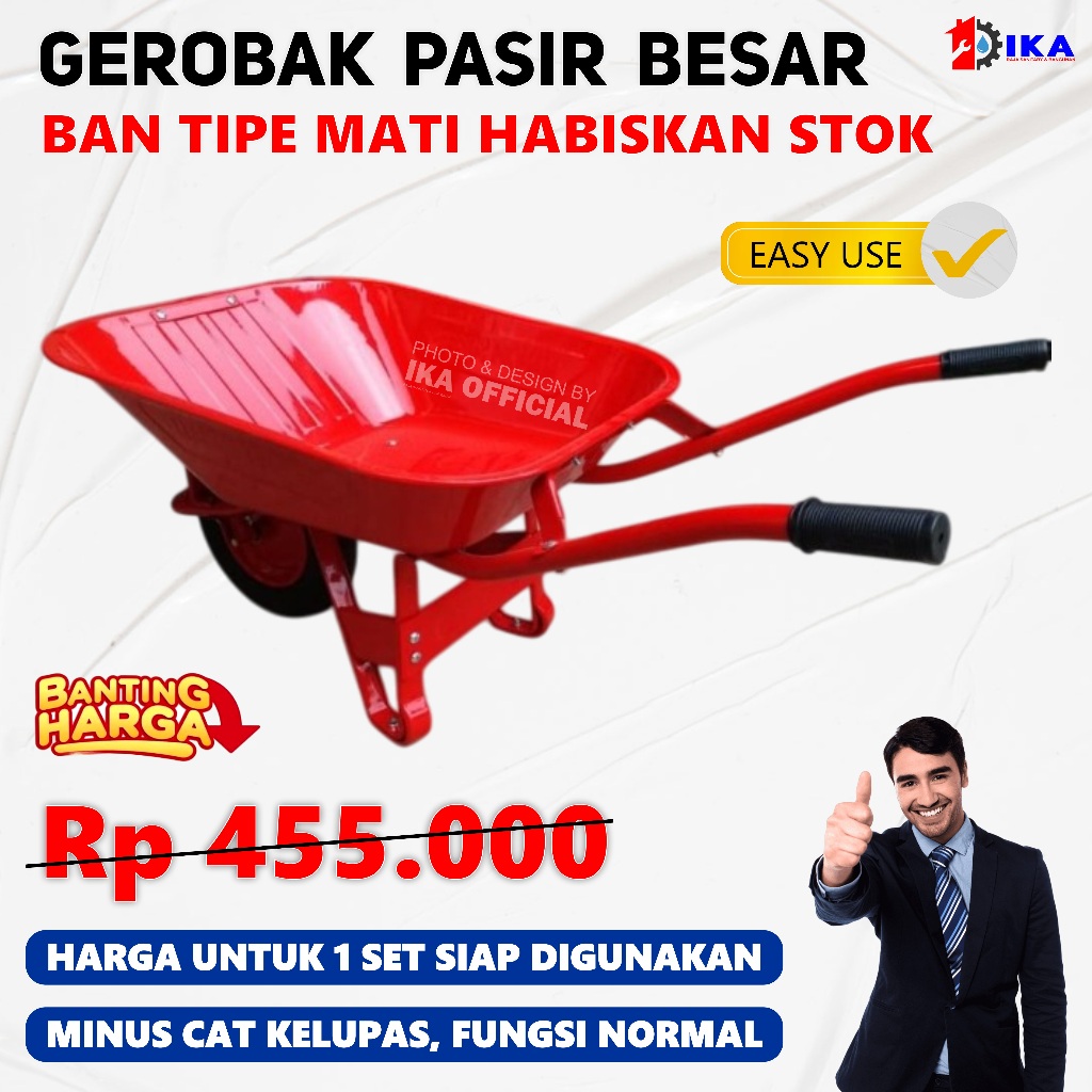 Gerobak Pasir Merah / Gerobak Pasir Ban Hidup dan Mati / Gerobak Pasir Merah / Gerobak Proyek / Kere