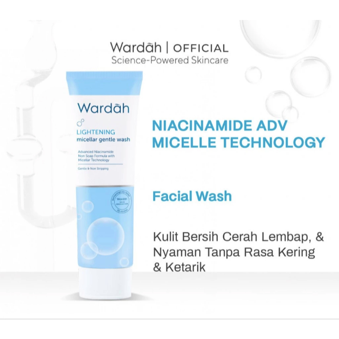 Wardah Lightening Niacinamide Micellar Gentle Wash Sabun Cuci Muka Wardah