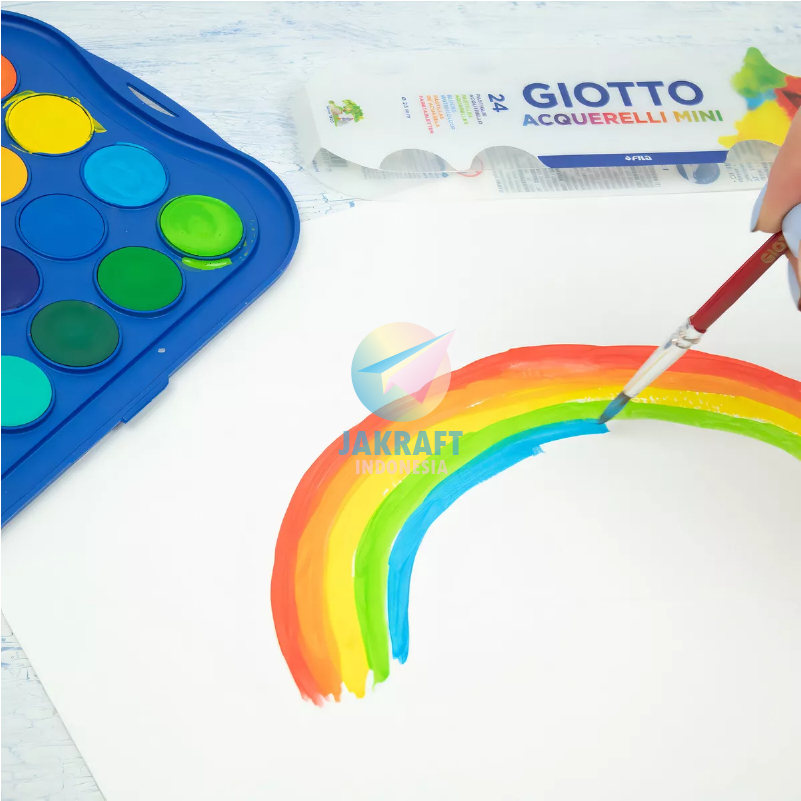 

(1 Set) Cat Air GIOTTO 24 Warna Watercolor Mini Acquerelli +Bonus 1 Pcs Kuas Lukis