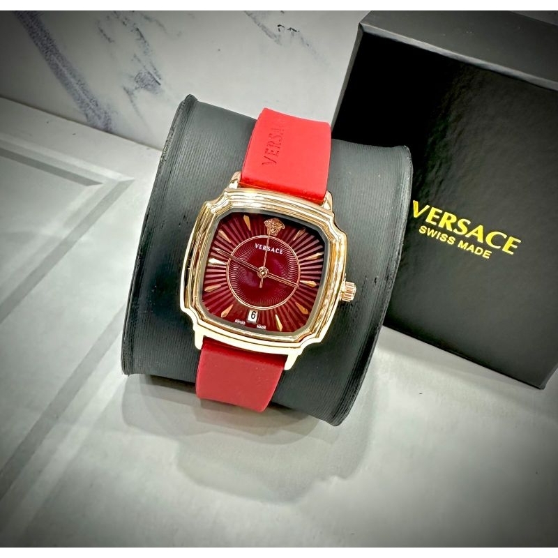 Jam Tangan Wanita Fashion Versace Tali Karet Analog