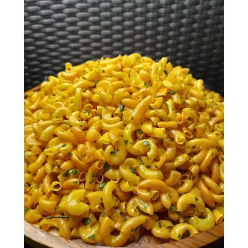 

macaroni cikruh pedas extra daun jeruk