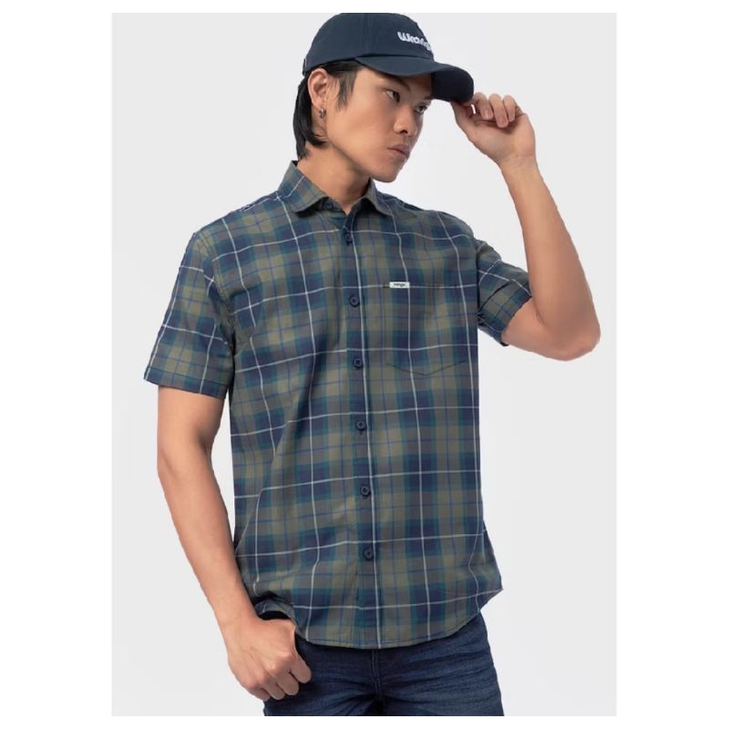 Kemeja Wrangler Cain 05P24 Navy
