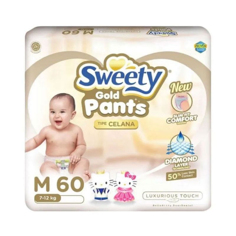 Sweety Gold Pants Popok Bayi M 60