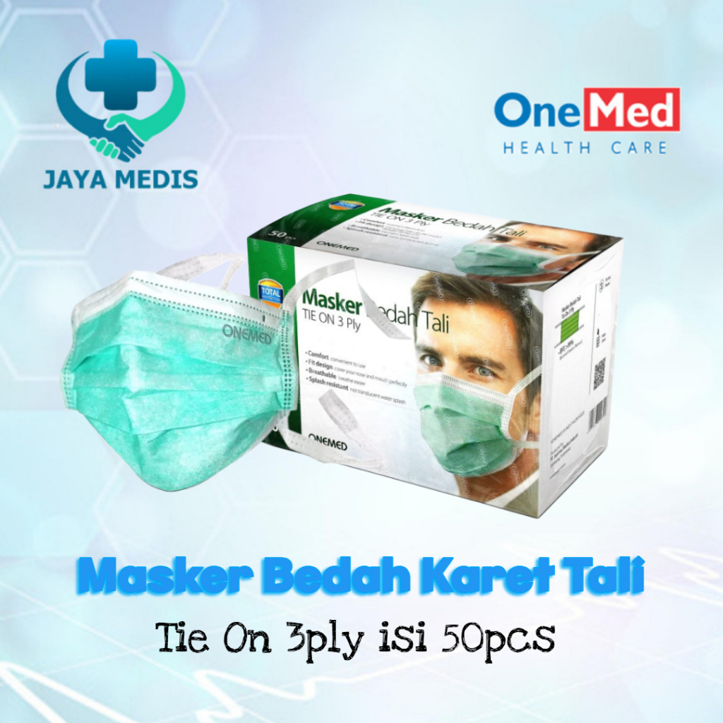 Onemed Masker Tali masker operasi masker onemed tie on masker hijab OneMed box 50pcs