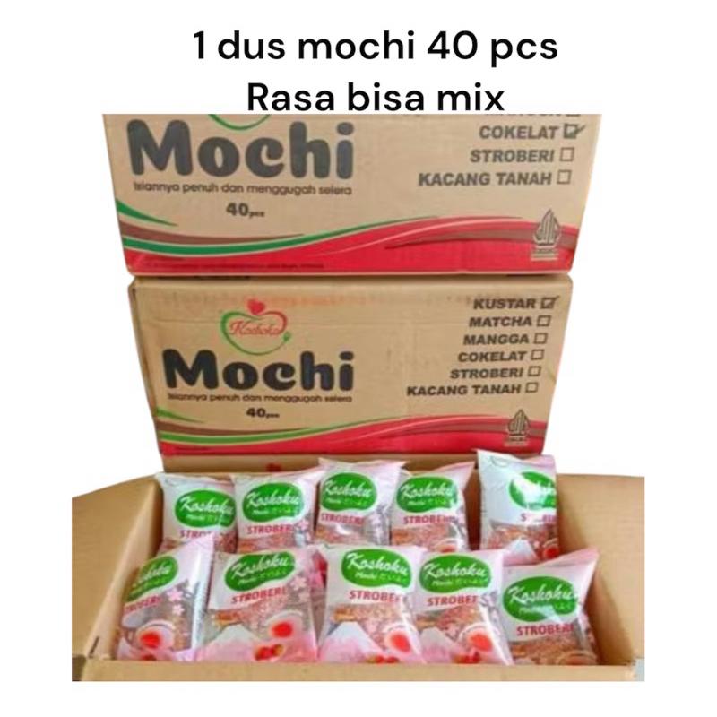 

kemsan baru mochi koshoku 1 dus - mochi viral koshoku mix rasa lengkap promo isi 50 free 2