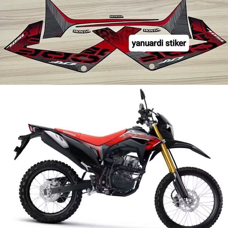 STRIPING STIKER CRF 150L TAHUN 2021 STIKER CRF NEW 2021 2022 HITAM LIST MERAH