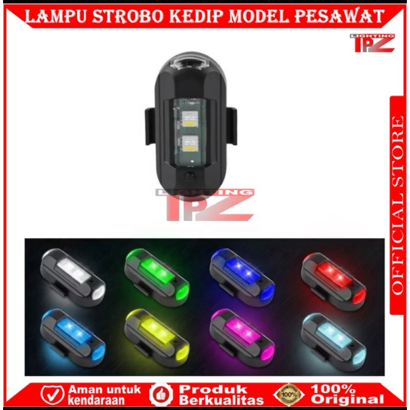 Lampu Led Kedip Pesawat Mobil Motor Led RGB 7 Warna Lampu blitz Pesawat