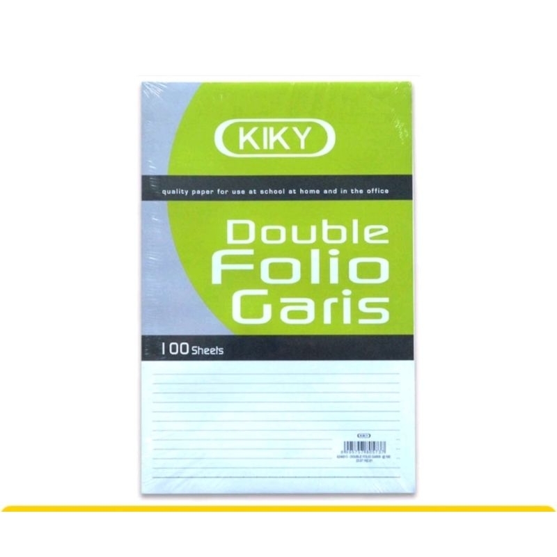 

Kertas Double Folio Bergaris Kiky isi 100 dan 200 Lembar