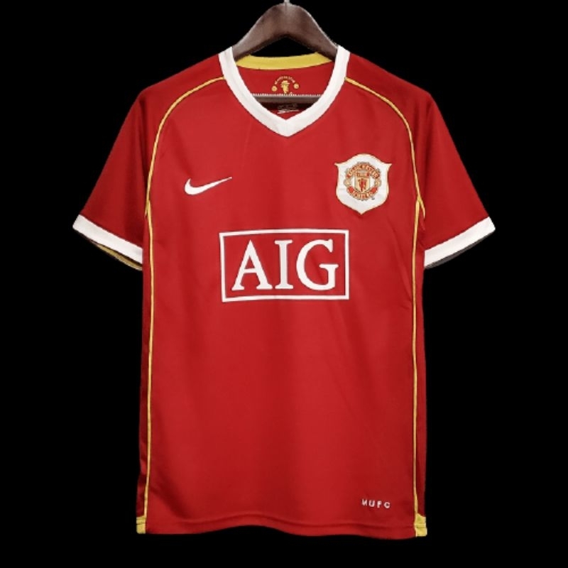 JERSEY MANCHESTER UNITED MU HOME MERAH RETRO AIG MUSIM 2006/2007 GRADE ORI THAILAND
