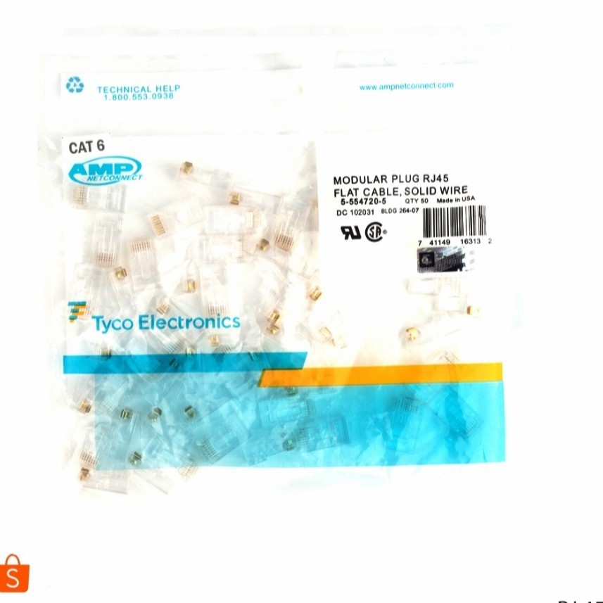 Konektor RJ45 AMP Cat5e / Connector RJ45 AMP Cat 5e - AMP Cat 5e