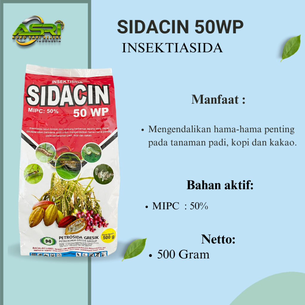 SIDACIN 50 WP 500GRAM INSEKTISIDA
