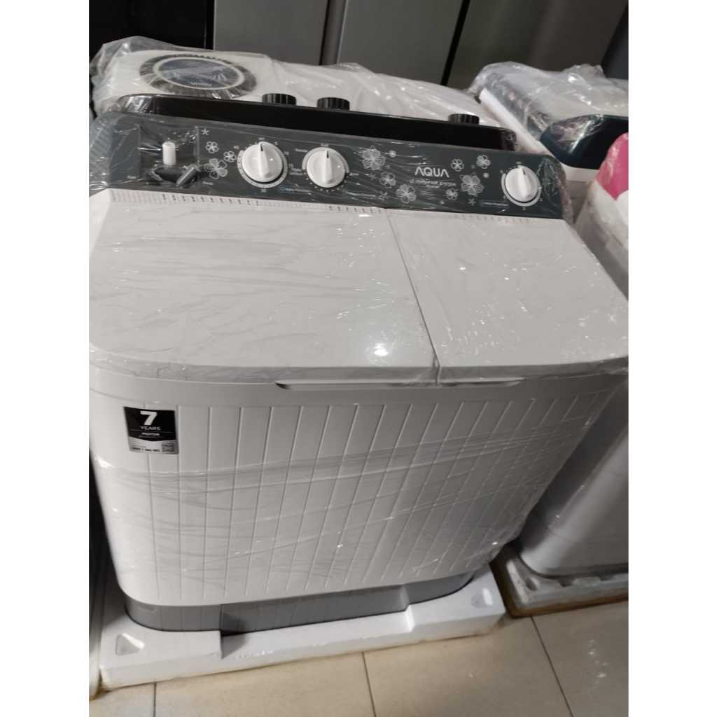 AQUA Mesin Cuci 2 Tabung 8KG QW 8011HT / QW8011HT / QW 8011HT Twin Tube