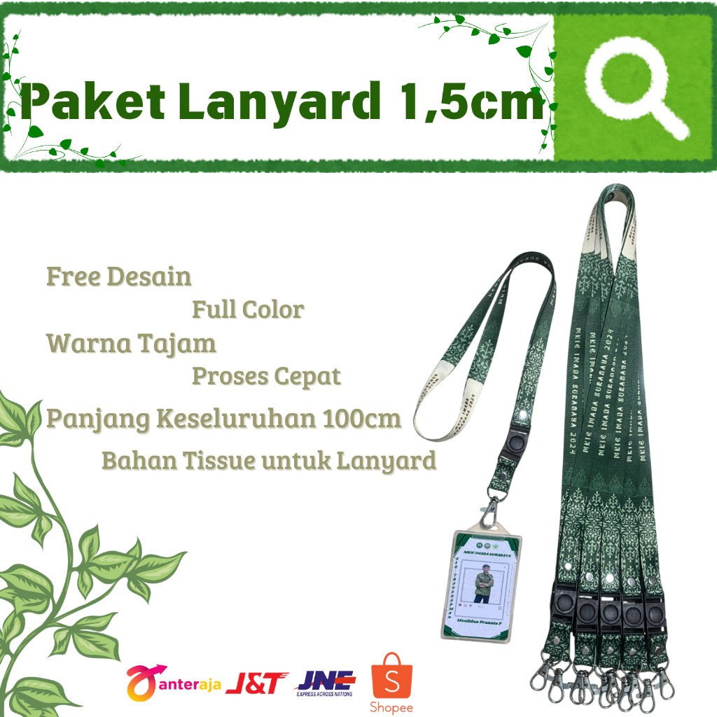 

Paket Lanyard 1,5cm 2sisi (Lanyard, Id Card dan Card Holder)