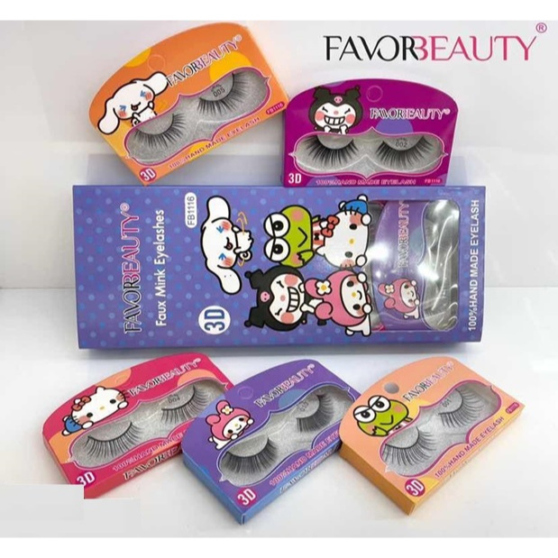 Favor Beauty Bulu Mata Eyelashes 3D Faux Mink Eyelashes Kartun Series