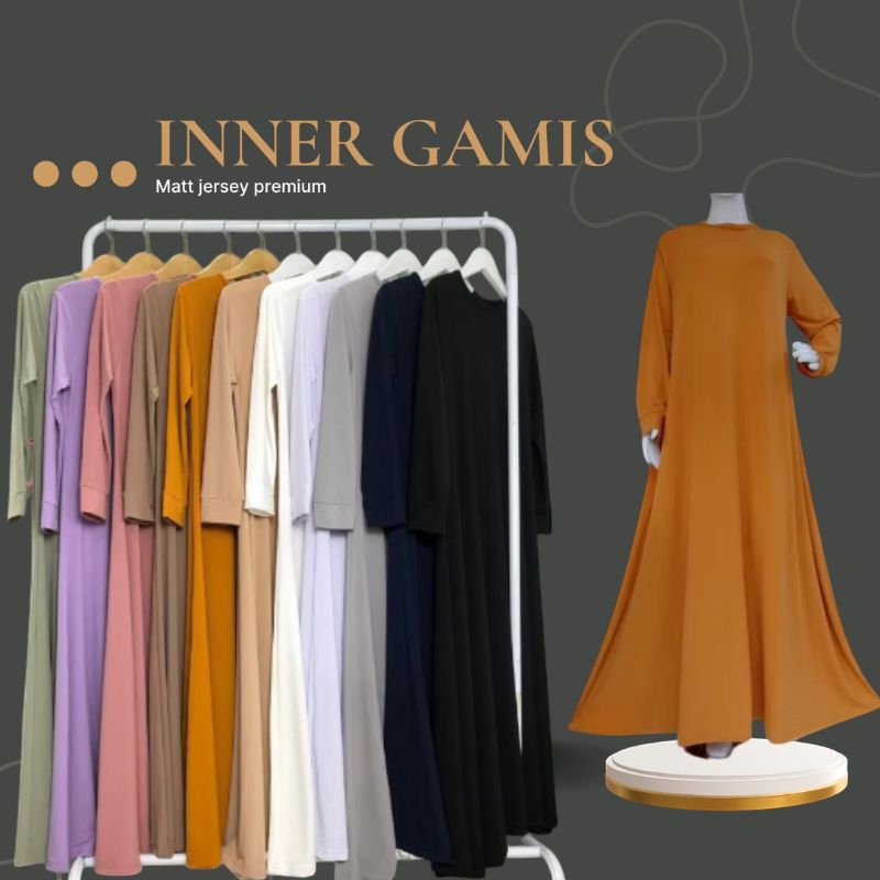 Gamis polos  Inner Gamis Dalaman gamis
