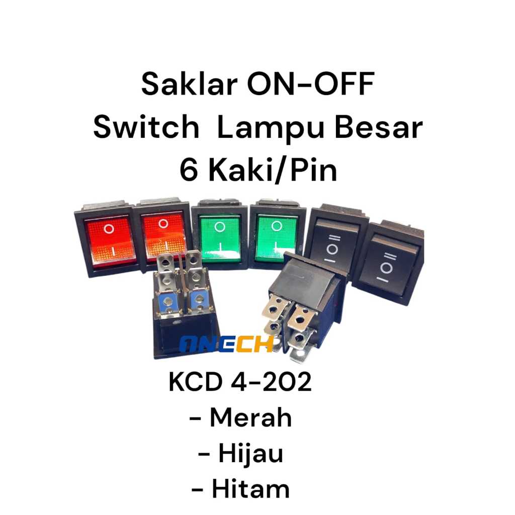 Wan Dao - Tombol On Off Motor Mobil Kotak Saklar Switch On Of LED Stang Motor 6 Pin Tombol Hazard Pu