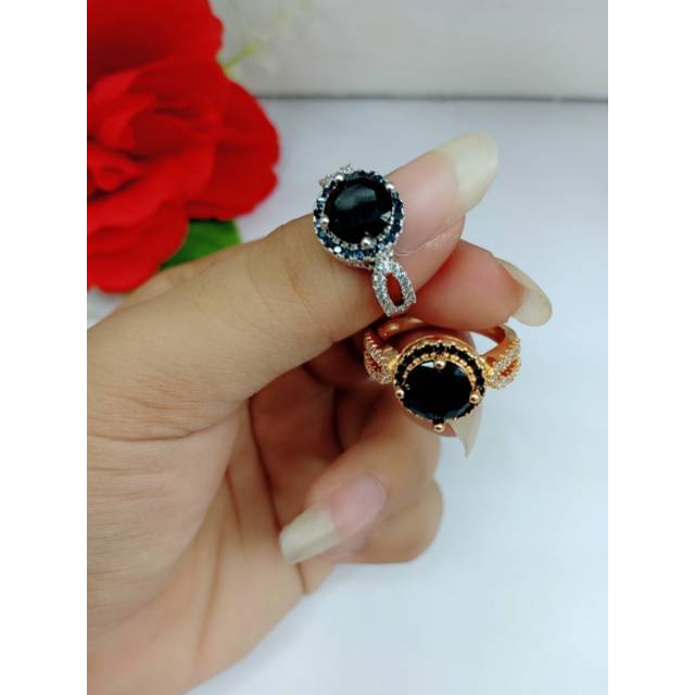 Xuping cincin permata hitam 1892 Perhiasan dan Fashion Wanita