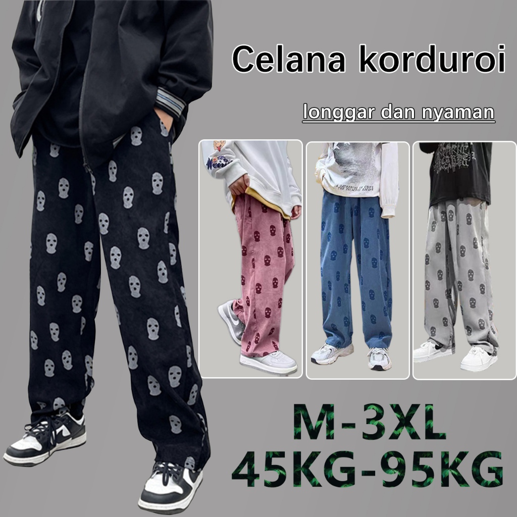 corduroy y2k panjang celana corduroy celana y2k celana panjang pria celana gombrong pria celana sken