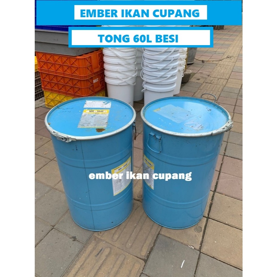 drum besi 60 L /kaleng/tong sampah 60L/tempat sampah/tempat bakar sampah