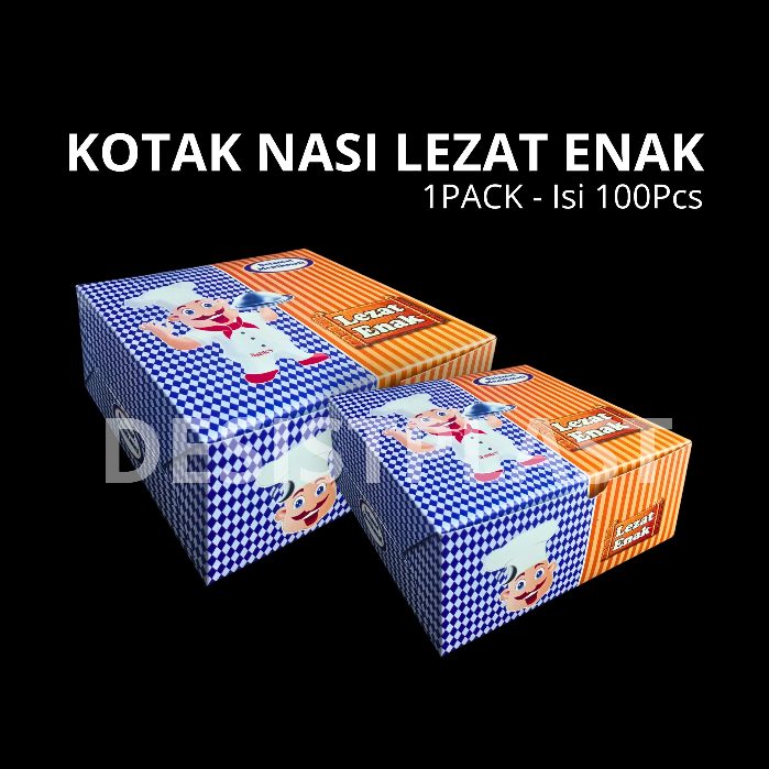[MURAH] - 1PACK Isi 100PCS - UK TERLENGKAP 12x12 | 18x18 | - BOX KOTAK NASI LEZAT ENAK - KOTAK KUE P
