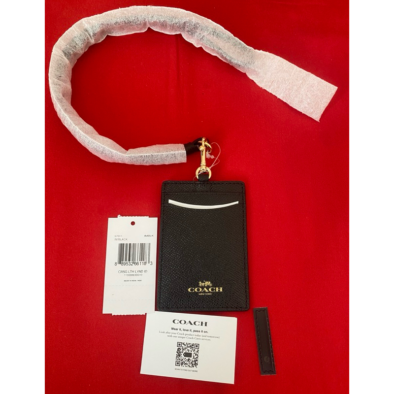 

Coach ID Lanyard crossgrain leather black