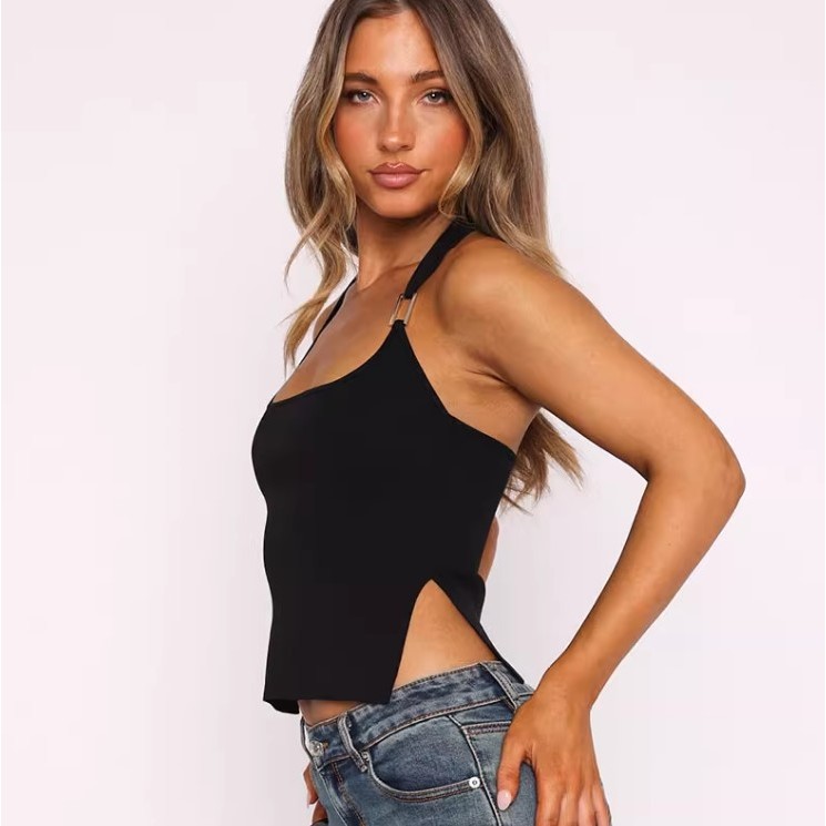 READY STOCK Atasan wanita halter top baju korea baju sexy baju dugem singlet tank top hitam